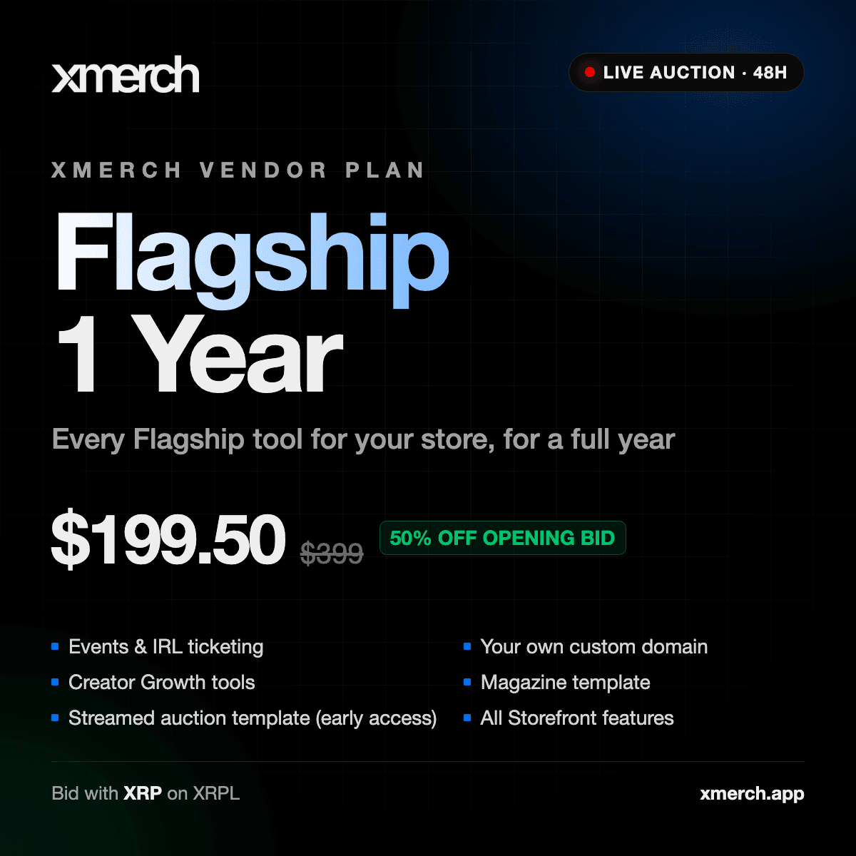 Flagship Plan · 1 Year · Opens at 50% Off
